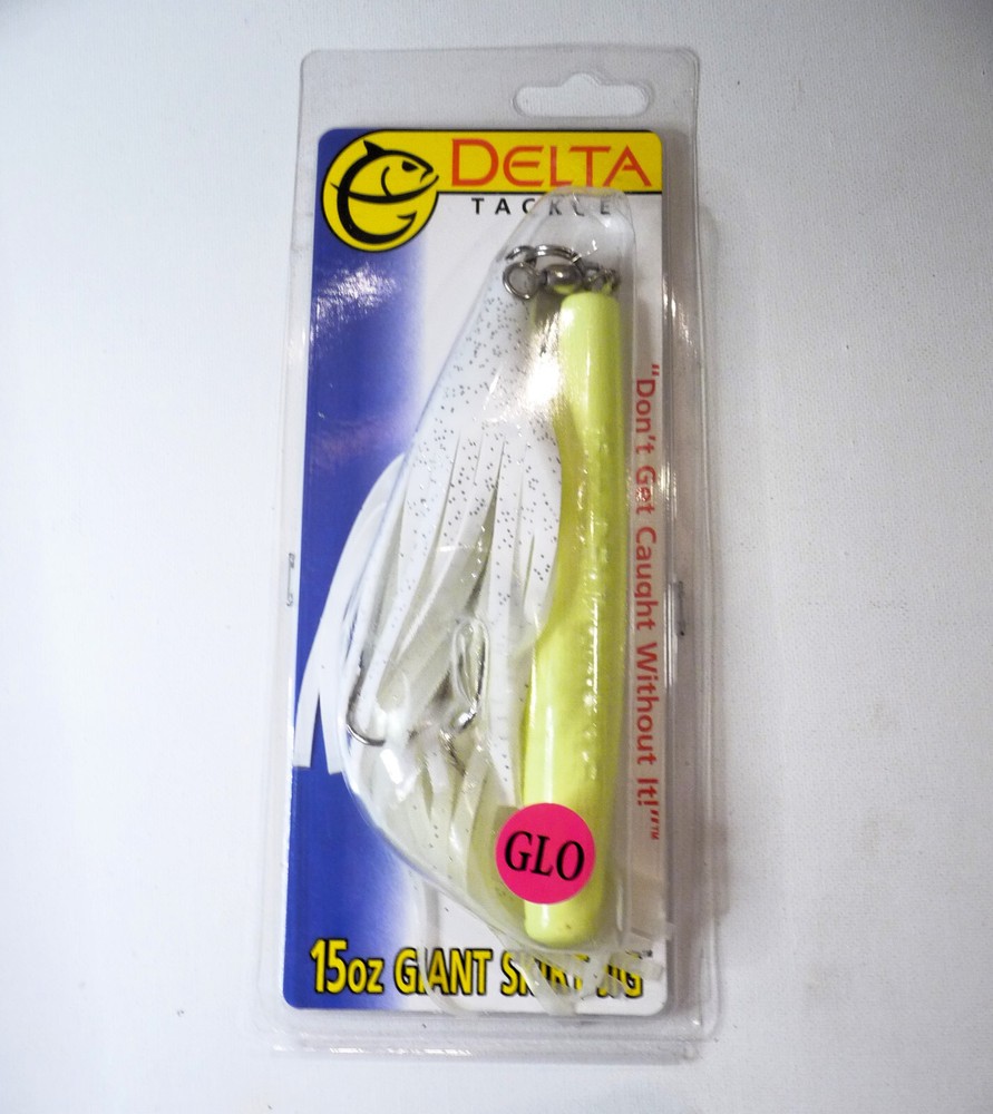 Gibbs Delta Giant Skirt Jig 15 oz White/Glow 50201 Halibut Fishing