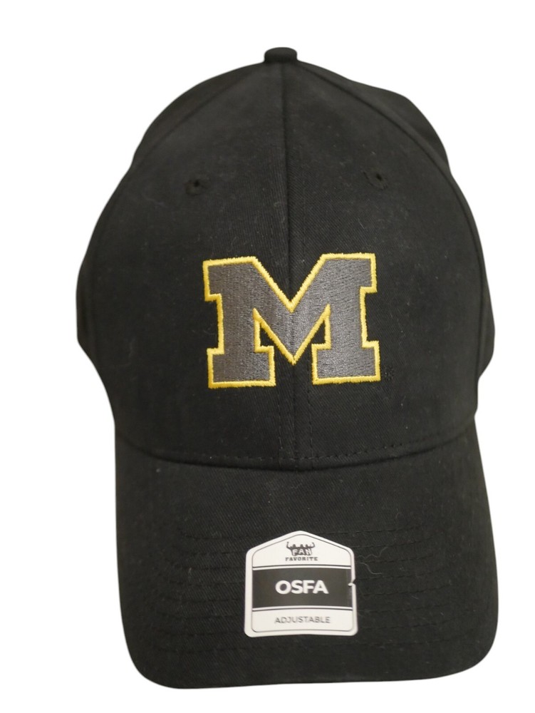 Michigan Wolverines Unisex Black Adjustable Cotton Baseball Cap Fan Favorite  