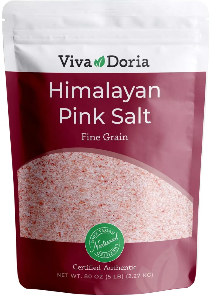 Viva Doria Fine Grain Himalayan Pink Salt 5 Lb Natural Crystal