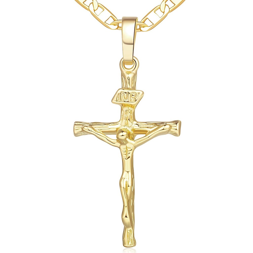 varger Cross Necklace 14K Gold Cross Necklaces for Women Crucifix Necklace Go...