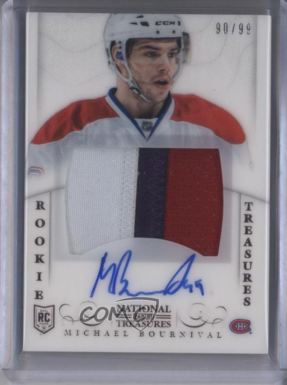 2013-14 Panini National Treasures /99 Michael Bournival RPA Rookie Patch Auto RC