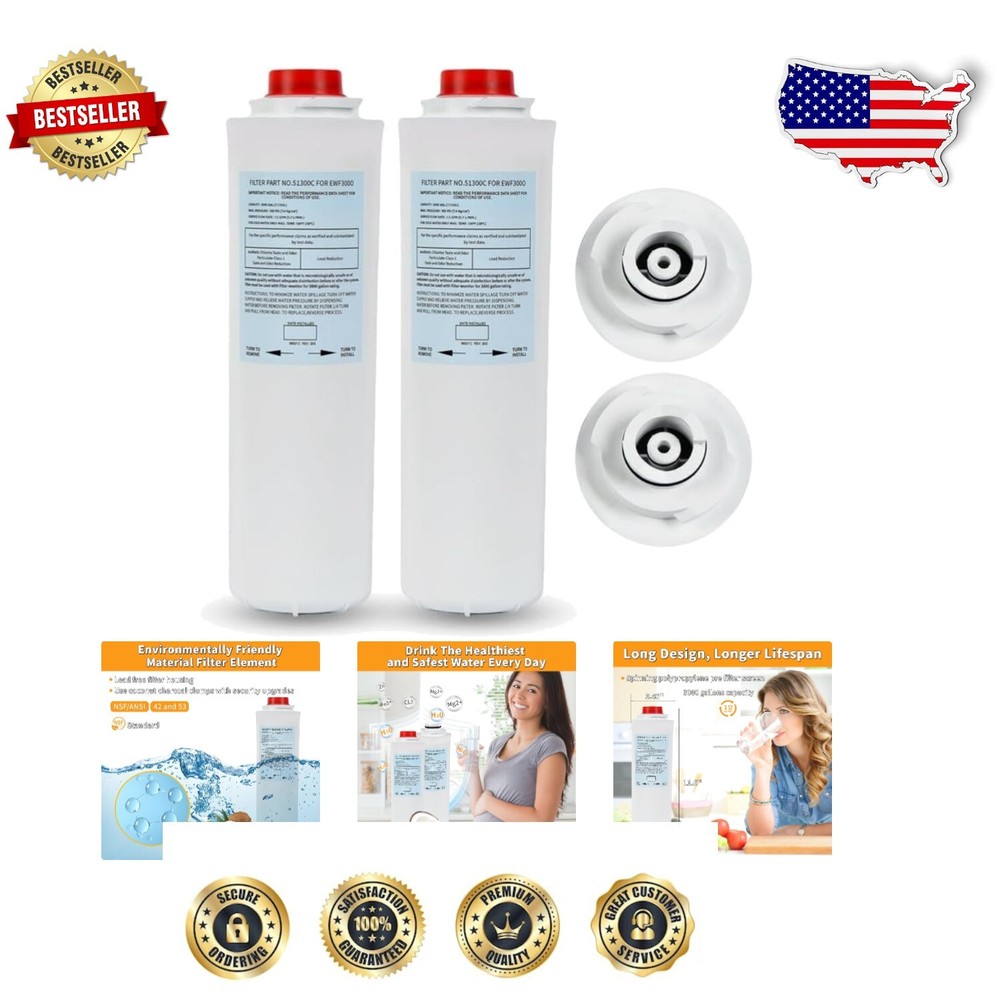 WQA Certified 51300C Water Filter - Heavy-Duty Filtration 2 Pack, 3,000 Gallon