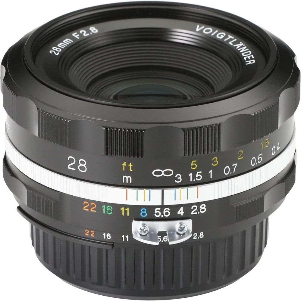 New VOIGTLANDER COLOR-SKOPAR 28mm f2.8 SL IIS Nikon AI-S Lens (BLACK RIM)