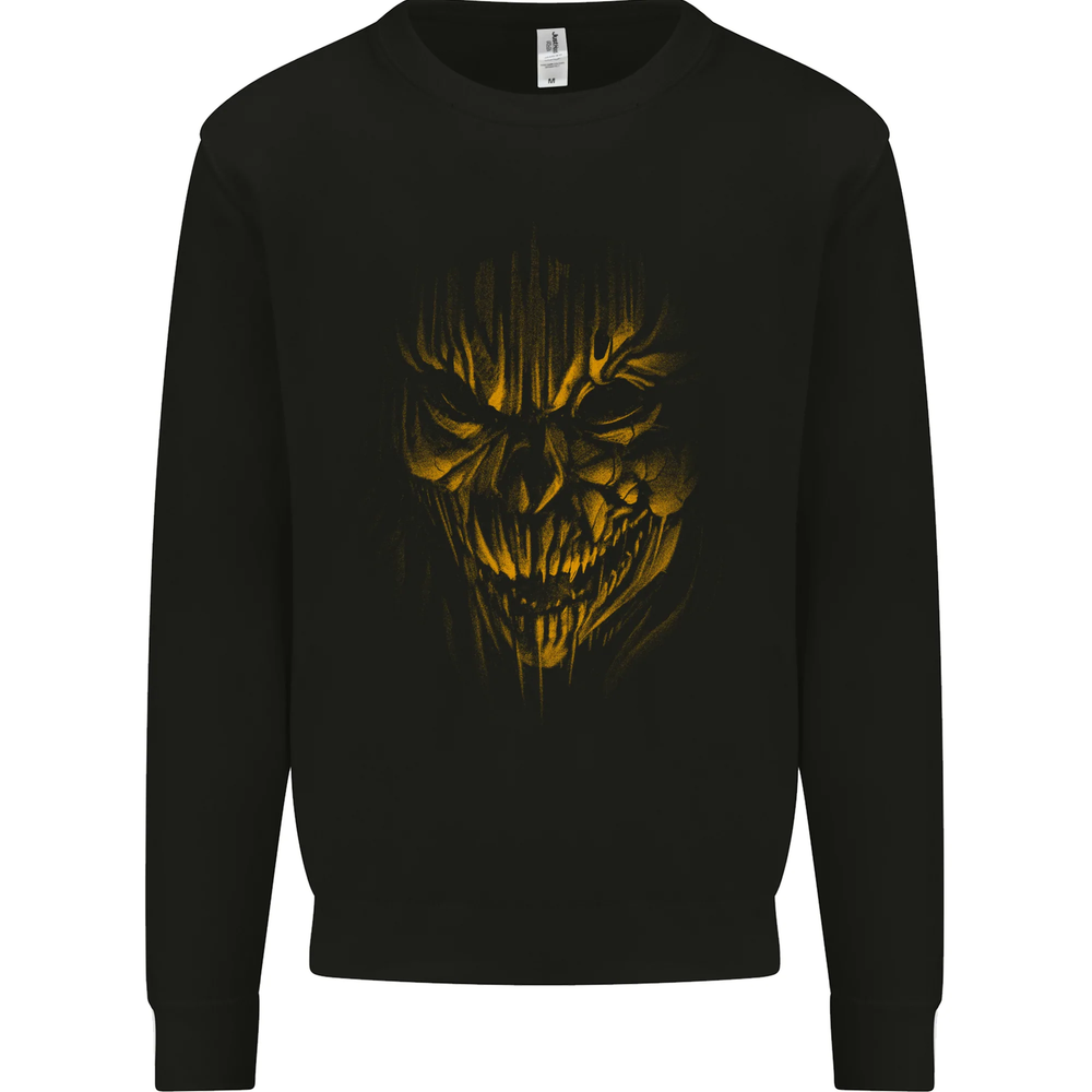 Demon Skull Devil Satan Grim Reaper Gothic Mens Sweatshirt Jumper