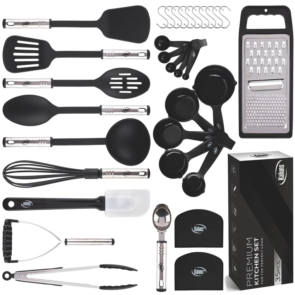 Kitchen Utensils Set 35 PCS Cooking Utensils Set, Nonstick and Nylon Stainles...