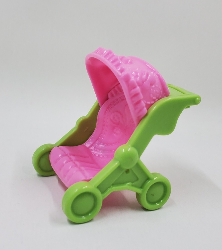 Fisher Price Loving Family Dollhouse Nursery Pink And Green Baby Stroller