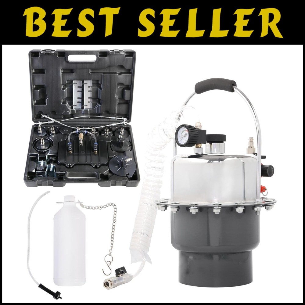 Professional Pneumatic Brake Bleeder Kit with Oil Collection Bottle & Adapters