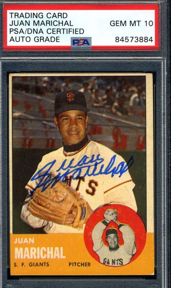 Juan Marichal 1963 Topps PSA 10 GEM MT Autograph Signed Baseball Card