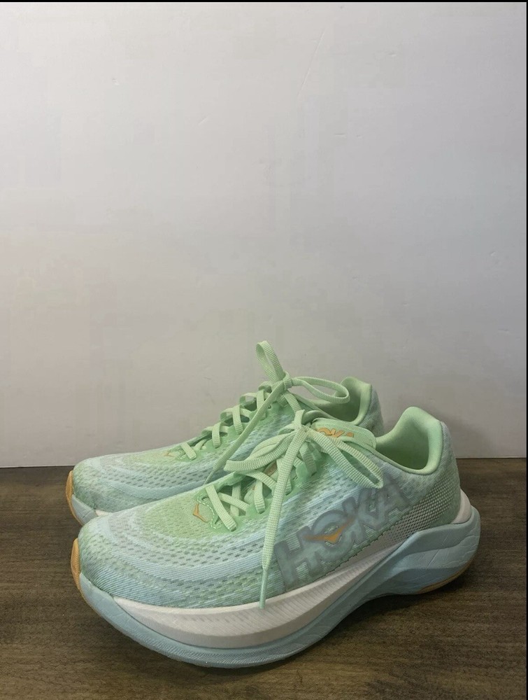 HOKA MACH X Women's Running Shoe Size 8 B Lime Glow Sunlit Ocean