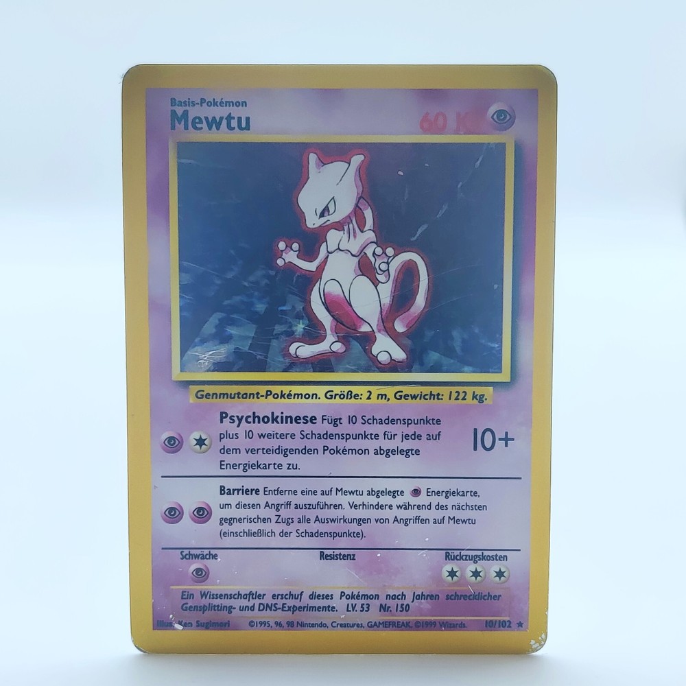 Pokemon TCG Card - Mewtwo Mewtwo 10/102 - Base Set Base - Holo Rare German