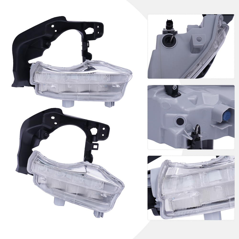 Left + Right Daytime Running Light LED Fog Lamp For Toyota Highlander 2014-2016