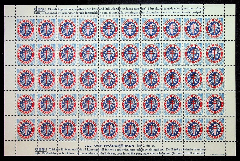 Sweden 1934-1935 Christmas New Year Good Weekend Stamp Sheet MNH-image