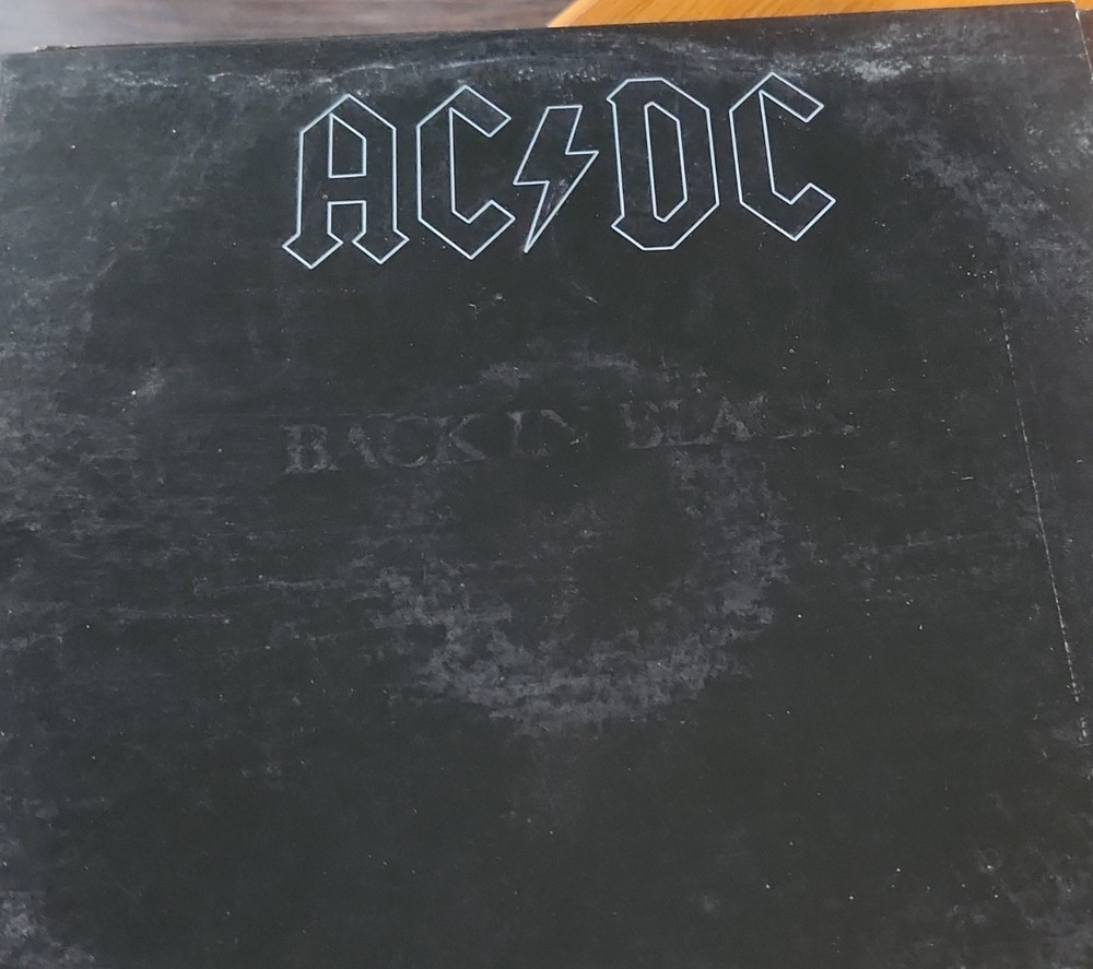 AC/DC Back in Black Vinyl LP Hard Rock Record Cardboard Sleeve Black English