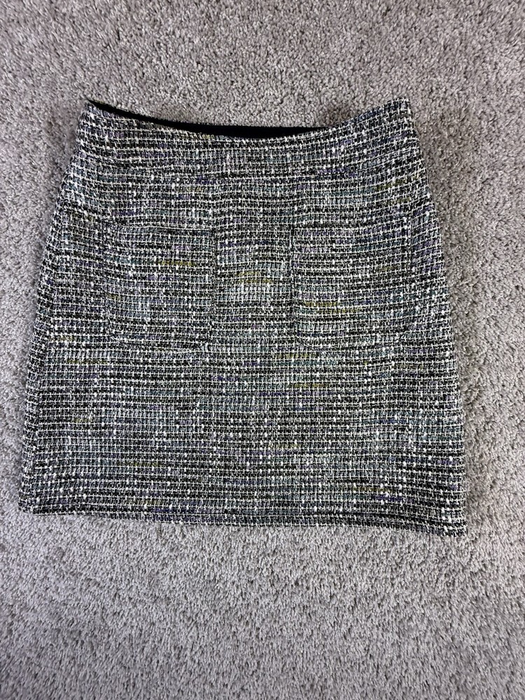 NWOT The Loft Skirt Women’s 0 Woven Tweed Gold  Mini Holiday