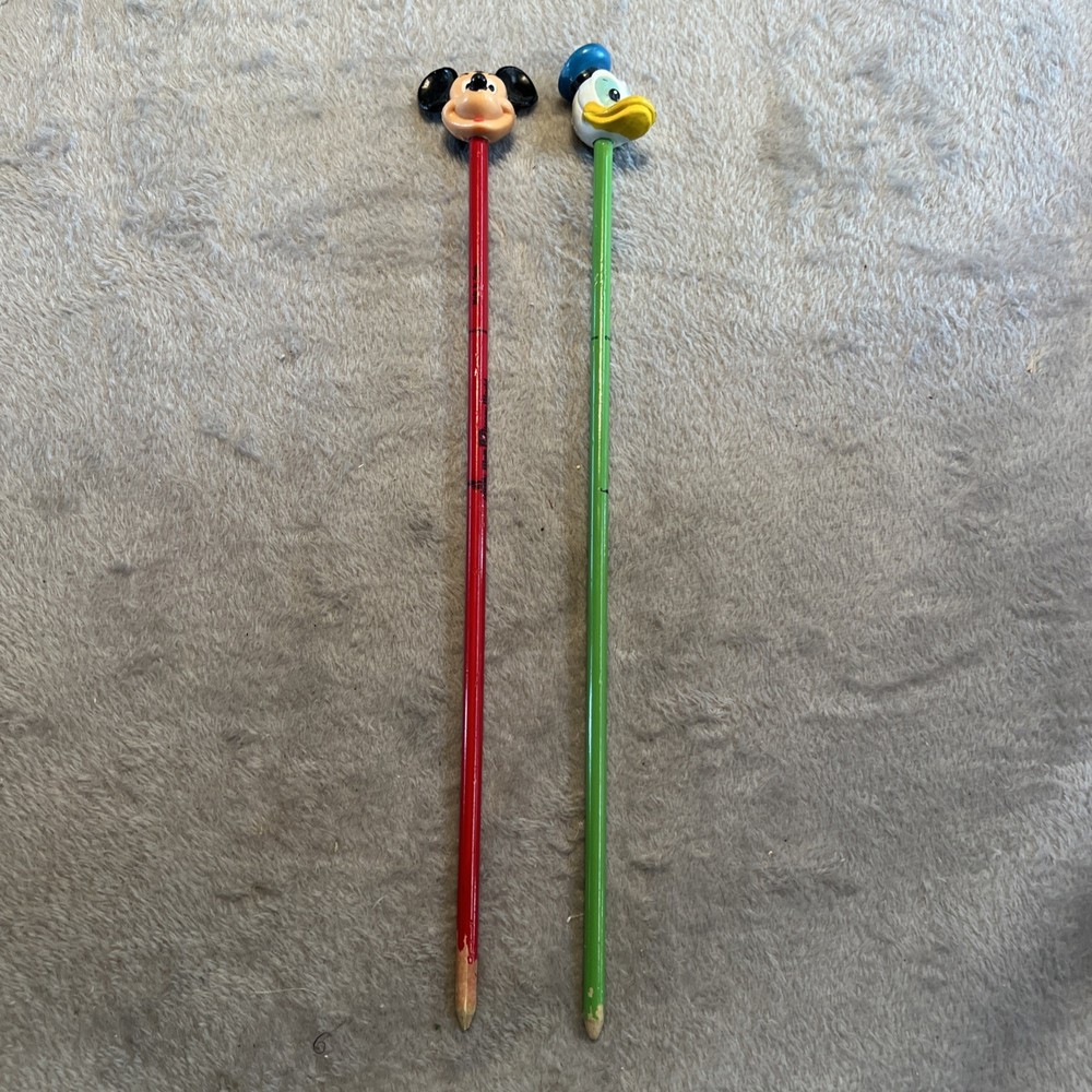 Vintage Disney World Mickey Mouse Donald Duck 15-Inch Collectible Pencil
