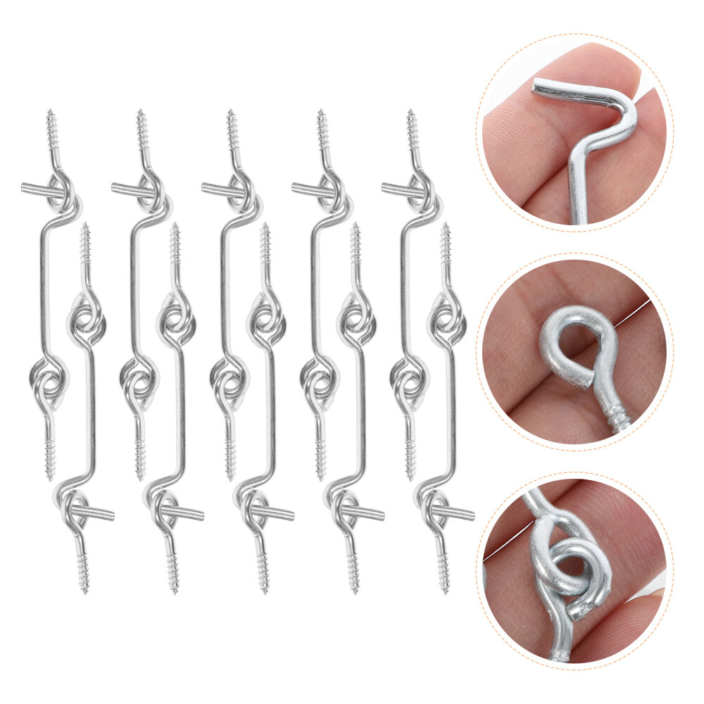 10 Sets Cabin Hooks and Eye Door Lock Window Sliding Barn Latch