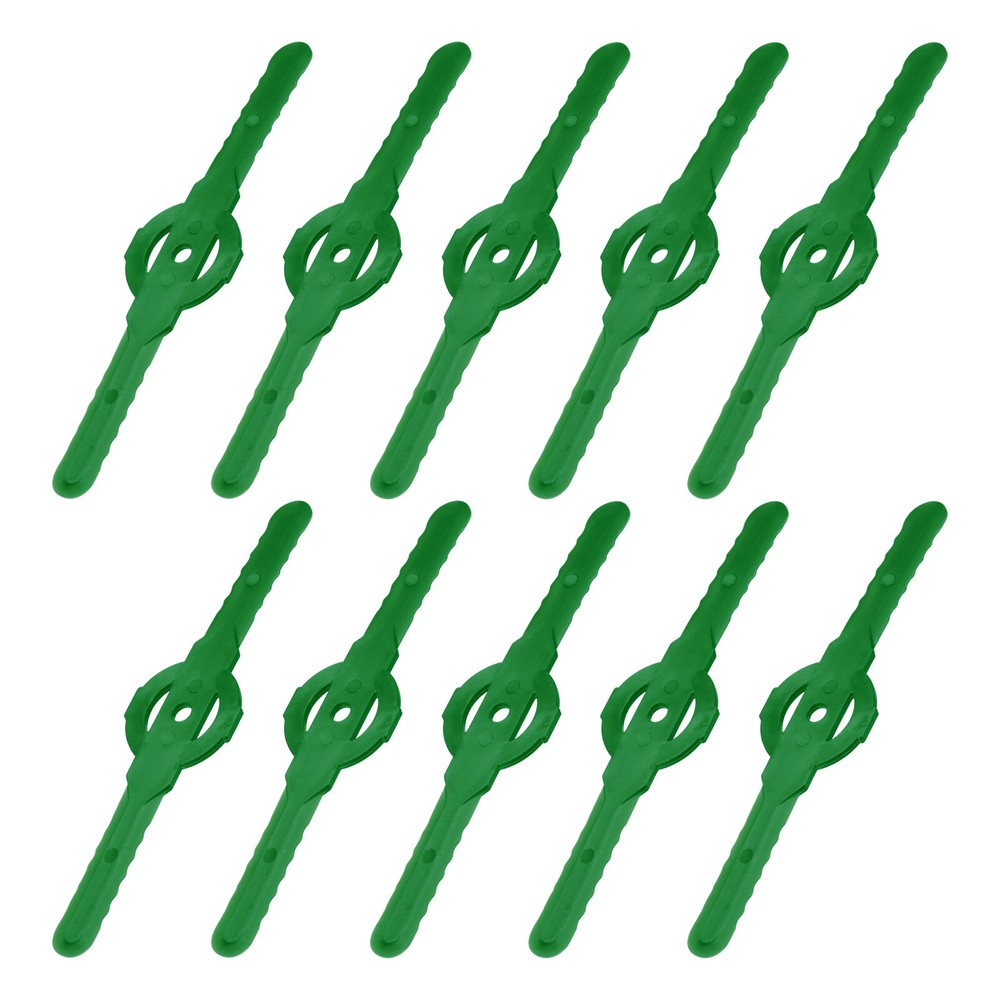 10Pcs Green Plastic Lawn Mower Weed Trimmer Replacement Blades