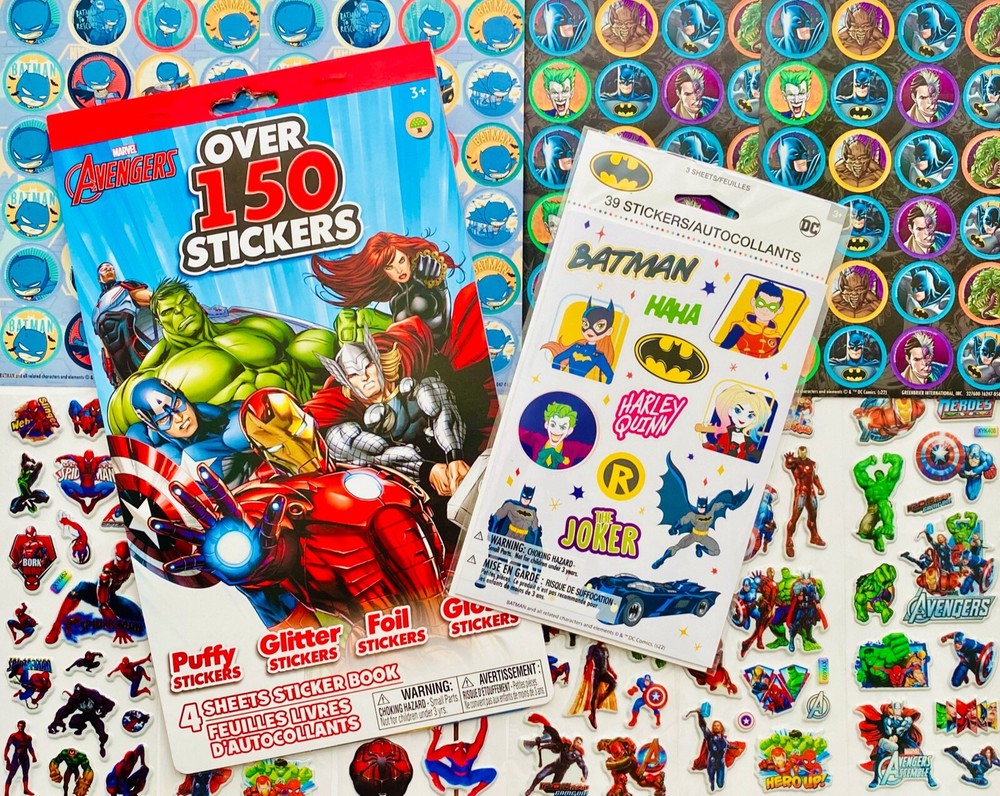 Sticker Bundle for Boys - 15 Packs of MARVEL DISNEY NICK JR Cartoons