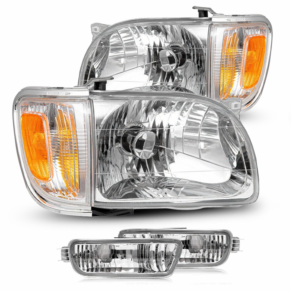 For 2001-2004 Toyota Tacoma Chrome Signal Headlights+Corner Lights+Bumper L EXA