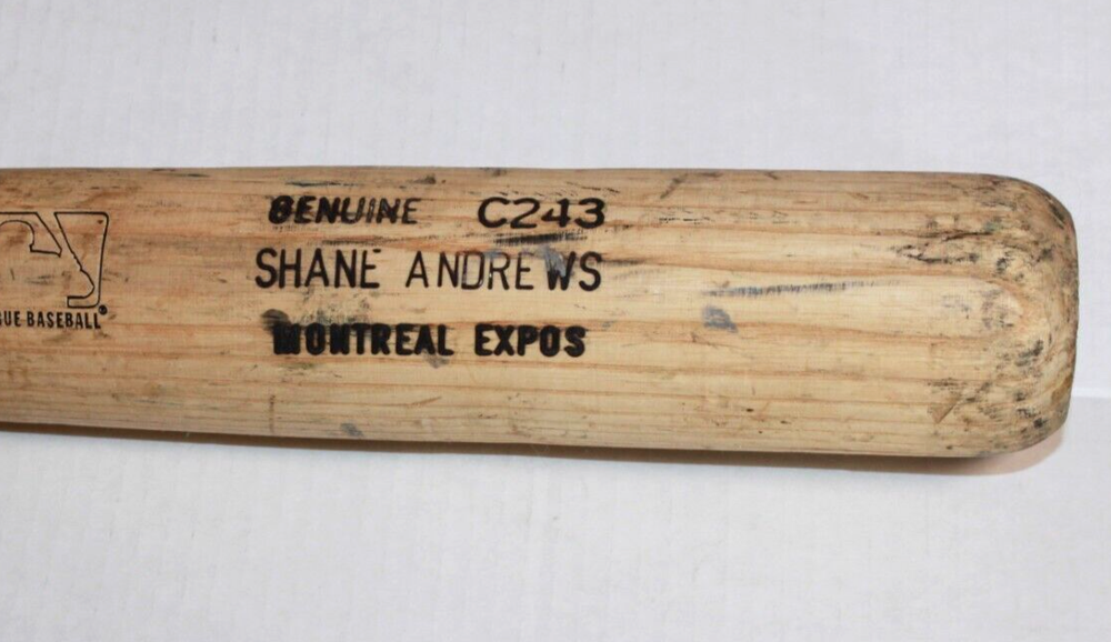 Shane Andrews Chicago Cubs Game Used Cracked Game Bat MLB Authentic