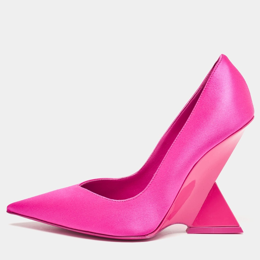 The Attico Fuchsia Satin Cheope Pumps Size 35