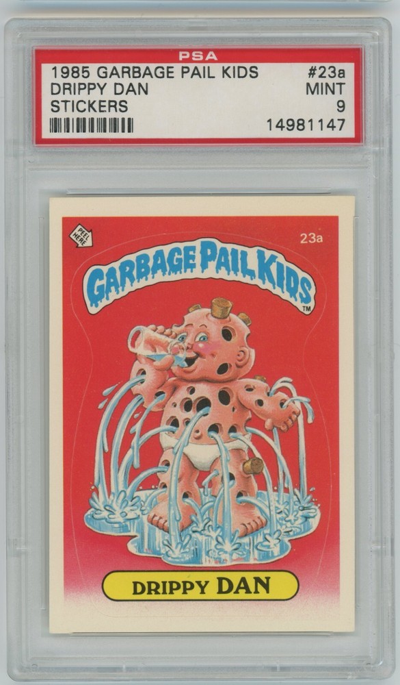 1985 Topps OS1 Garbage Pail Kids Series 1 DRIPPY DAN 23a GLOSSY Card PSA 9 MINT