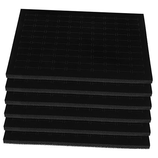 Black Foam Jewelry Inserts 6 Pcs Ring Earring Display Tray Sponge Pad Jewelry