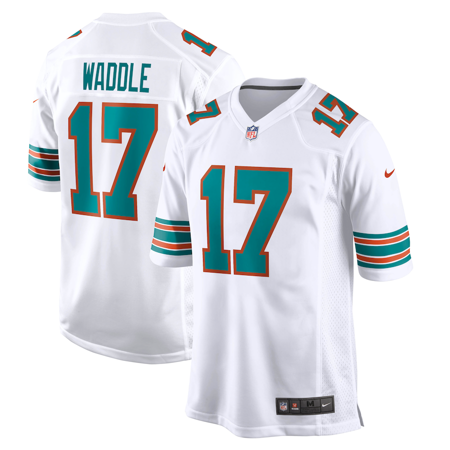 Men's Jaylen Waddle #17 White Player Game Stitched Jersey NWT