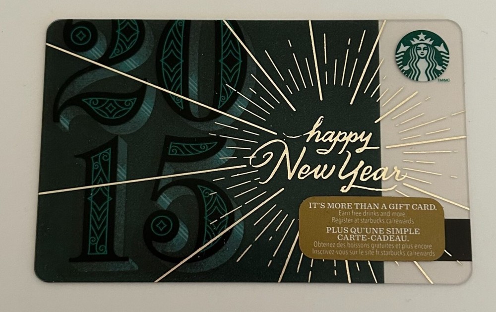 Starbucks Happy New Year 2015 Gift Card US - Brand New Unused with Intact Pin MS 6103-image