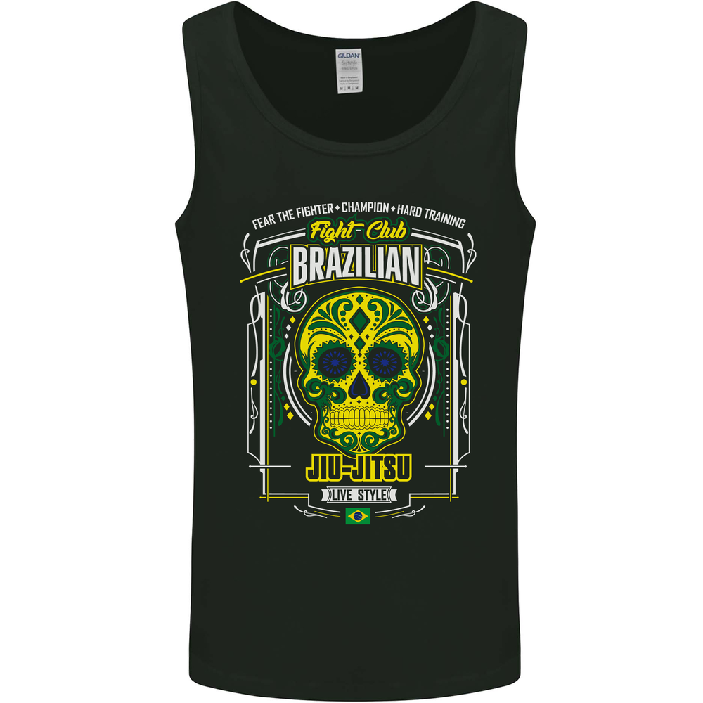 Brazilian Jiu Jitsu Skull MMA Martial Arts Mens Vest Tank Top