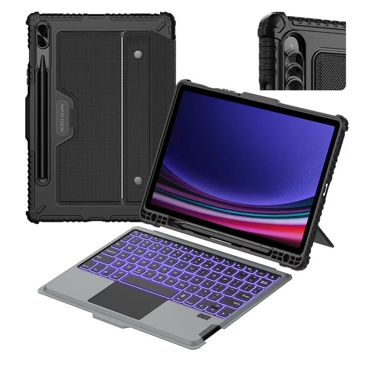 Nillkin for Samsung Galaxy Tab S9 11” Case with Keyboard, Multi-Touch Trackpad,
