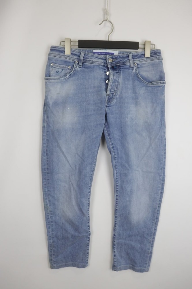 JACOB COHEN Denim Blue Nick Slim Handmade Tailored Jeans Size 34