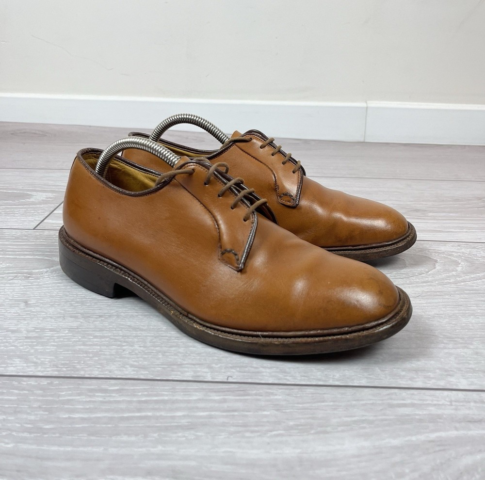 Trickers England Vintage Brown Leather Lace Up Derby Boots Shoes Mens 8 US 26.5