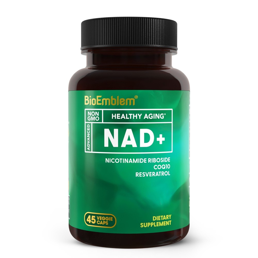 BioEmblem NAD+ Supplement 300 mg Nicotinamide Riboside with CoQ10 & Resveratrol