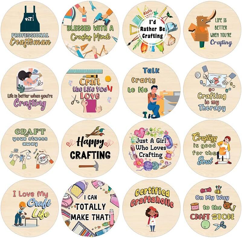 I Love Crafting Stickers (5 Sets X 16 Designs)