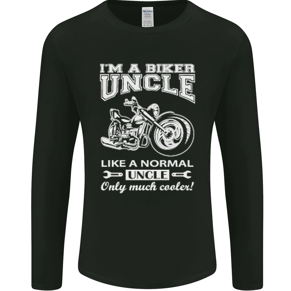Biker Uncle Like a Normal Uncles Day Funny Mens Long Sleeve T-Shirt