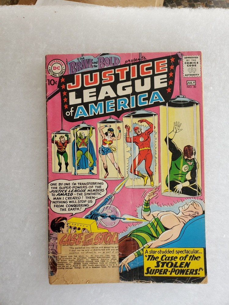 BRAVE AND THE BOLD #30 (1960) 1ST AMAZO & PRO IVO -  3rd JLA  - COMPLETE -  1.0