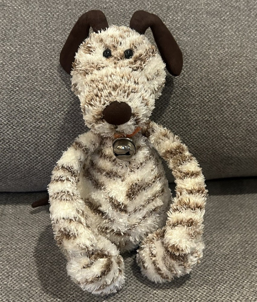 Jellycat Ciao Bella Tiramisu Dog Puppy Stripes Brown Cream  Bell *VERY RARE*