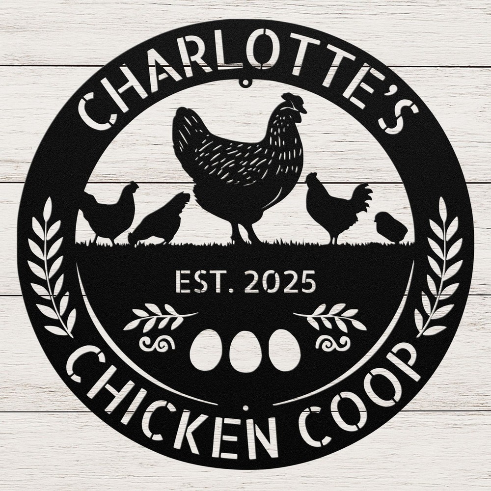 Custom Chicken Coop Sign Fluffy Butt Hut Personalized Metal Hen House Gift