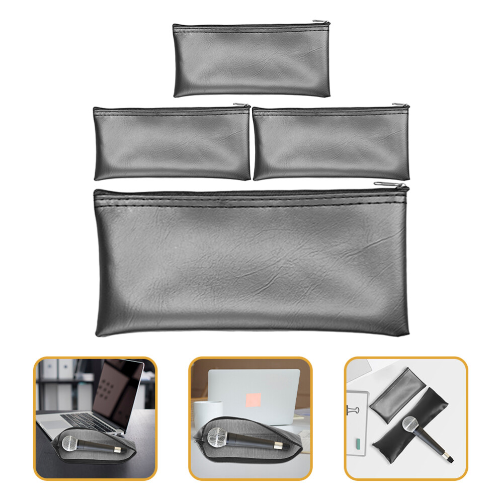 4 Pcs Microphone Bag Case Pouch Storage Protective Travel