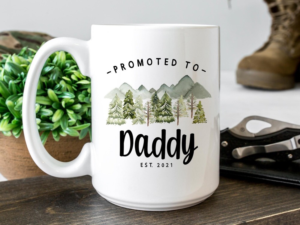 Promoted To Daddy Coffee Mug Pregnancy Announcement Coffee Mug Custom Gift To