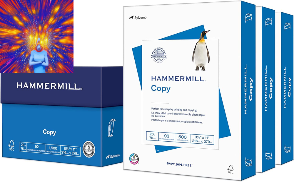 Printer Paper, 20 Lb Copy Paper, 8.5 X 11 - 3 Ream (1,500 Sheets) - 92 Bright, M