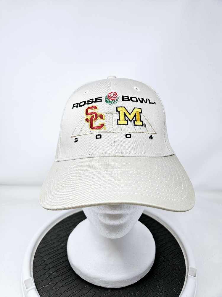 VINTAGE 2004 Rose Bowl Michigan Vs. USC Strapback Hat NCAA FAST SHIPPING