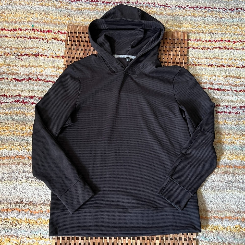 Lululemon Textured Hoodie Hoody Pullover Black Snap Men's Size Medium M