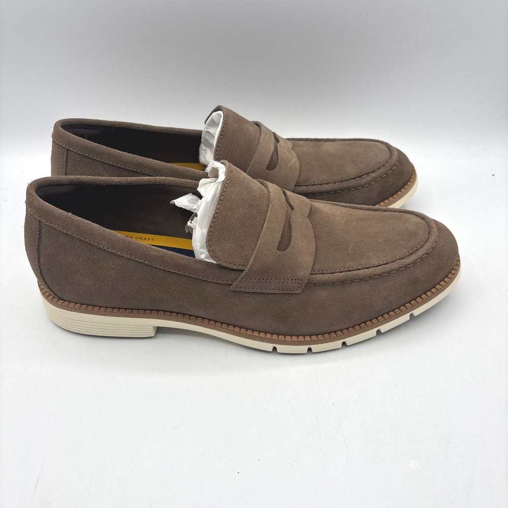 Cole Haan FlexGrand+ Penny Loafer Mens Suede Truffle Ivory 9.5M C41635
