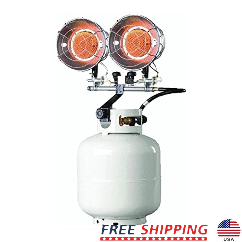 Double Tank Top Outdoor Heater 8000 to 30000 BTU Adjustable Safety Portable New