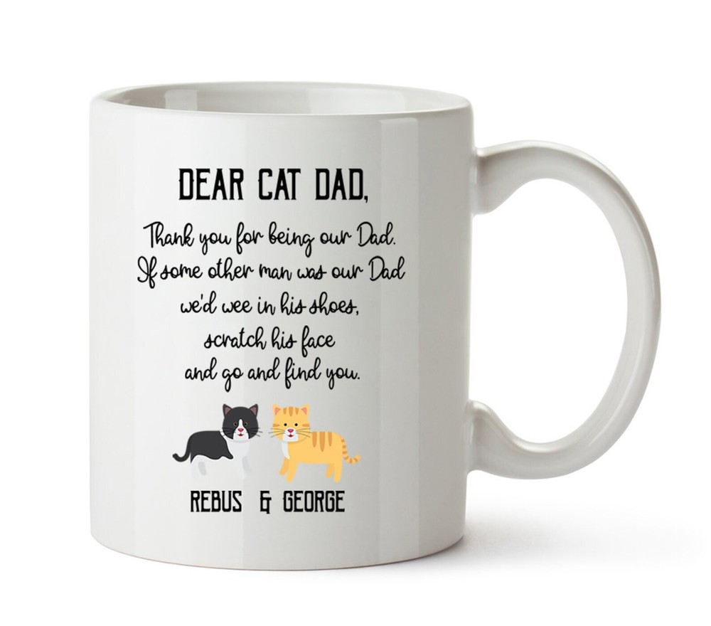 Custom Cat Dad Coffee Mug - Funny Personalized Gift for Cat Lovers