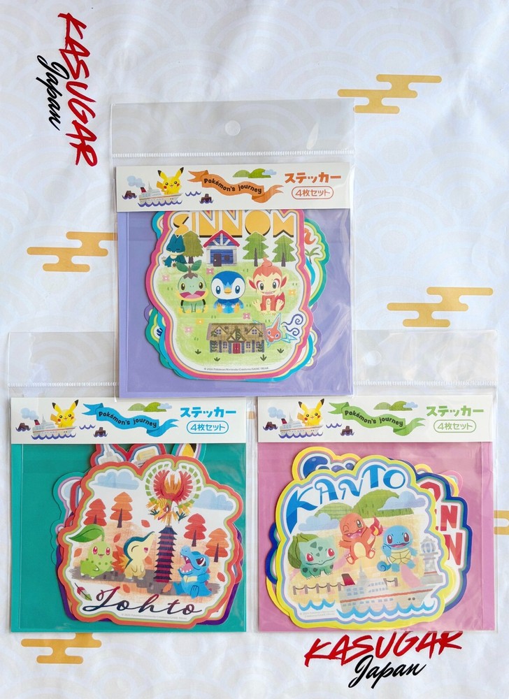 Pokemon Center Japan Limited Travel Pikachu 12-Sticker Set Pokémon World Regions