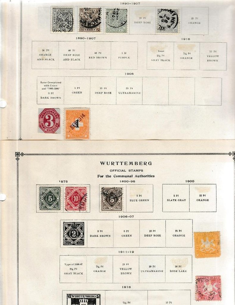 Classic Mint, Used Wurttemberg Collection On Two Scott Album Pages - SEE!!!