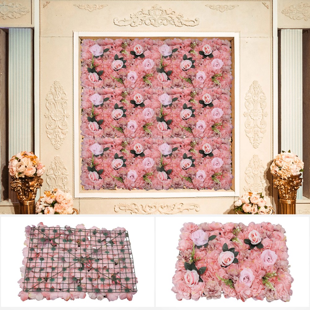 12 Pcs Flower Wall Panel, Artificial Flower Backdrop, Flower Panels for Backdrop